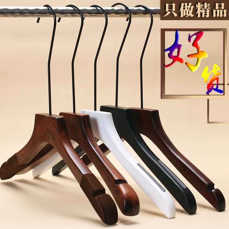 服装店植绒防滑实木衣架复古衣撑挂白色木质无痕男女儿童衣撑包邮
