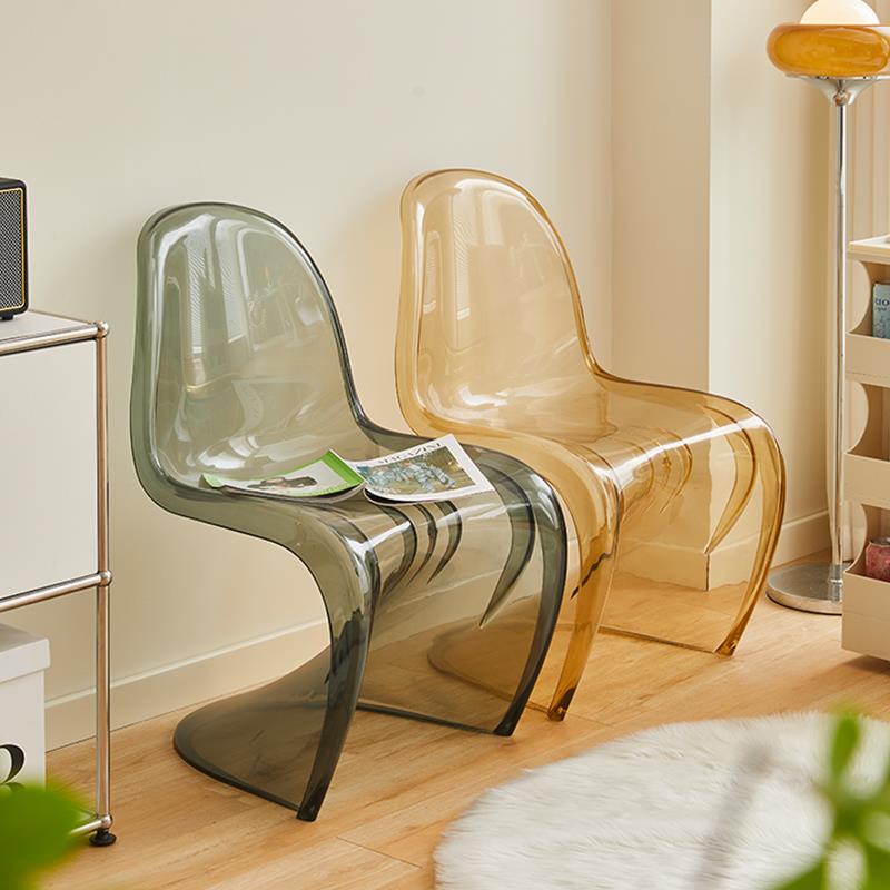 家用北欧潘东椅轻奢高级感餐椅简约现代网红餐桌椅塑料可叠放椅子