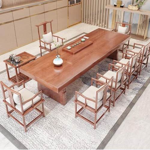 实木茶桌椅组合新中式原木茶几客厅整套大板茶台办公室禅意泡茶桌