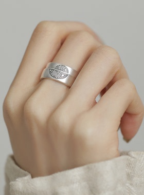 复古925银双喜戒指情侣对戒