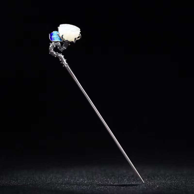 莲花簪子s925银古风汉服高级简约