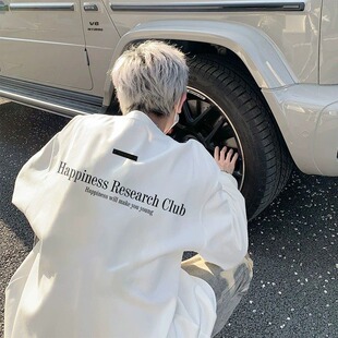 纯棉长袖 秋装 t恤男春秋冬季 白色卫衣内搭上衣男生打底衫 新款 美式