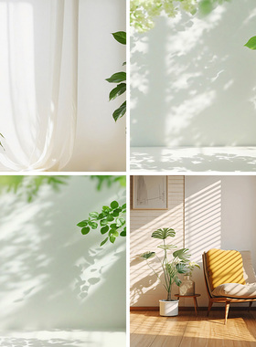 清新绿色光影简约风直播背景布3d立体壁纸直播间场景布置高级感网红拍照区布置男女主播抖音快手高清真实感