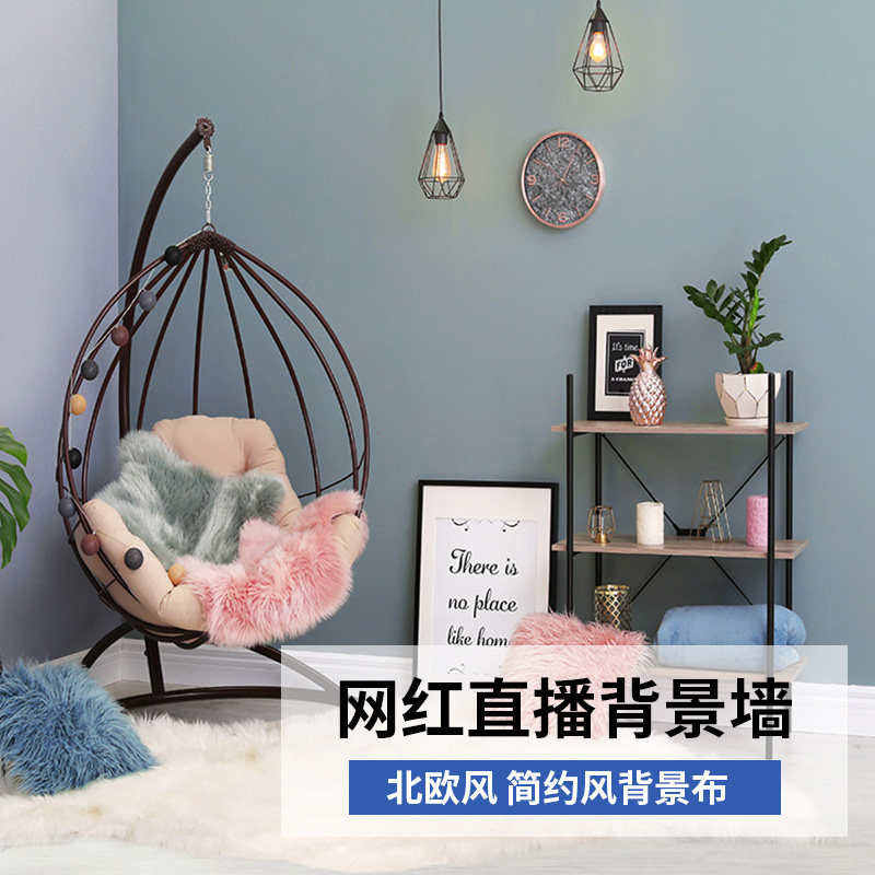广旋吊篮简约款新款直播间装饰背景墙布化妆直播3d立体高清背景无痕