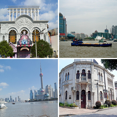 上海滩场景布置复古现代夜景东方明珠直播间场景直播背景布3d立体壁纸画风景色民国风情街港风布置高级感网红