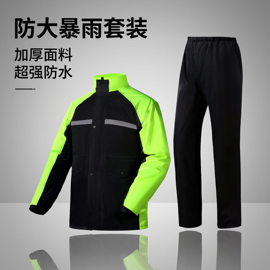 跨境摩托车骑行雨衣套装全身防暴雨分体式加厚防风防水户外雨衣