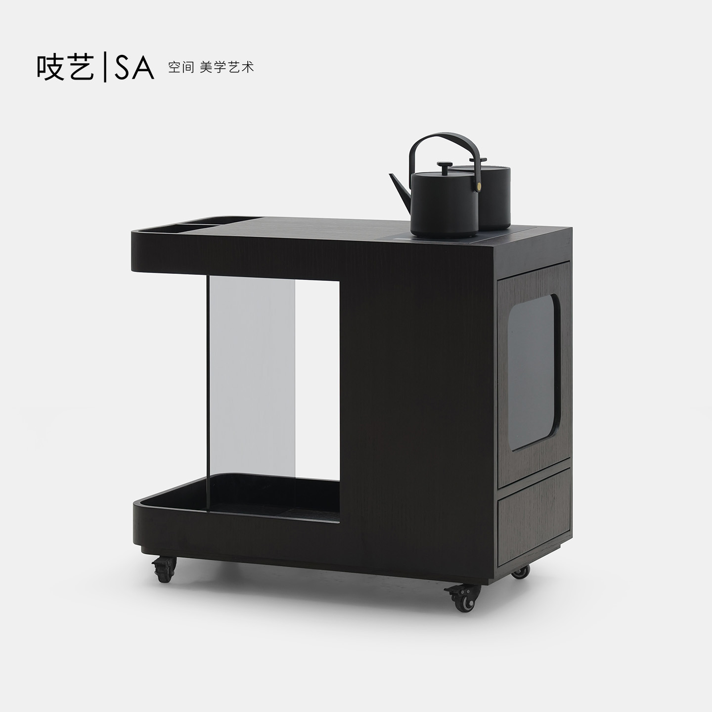 意式极简可移动沙发边柜