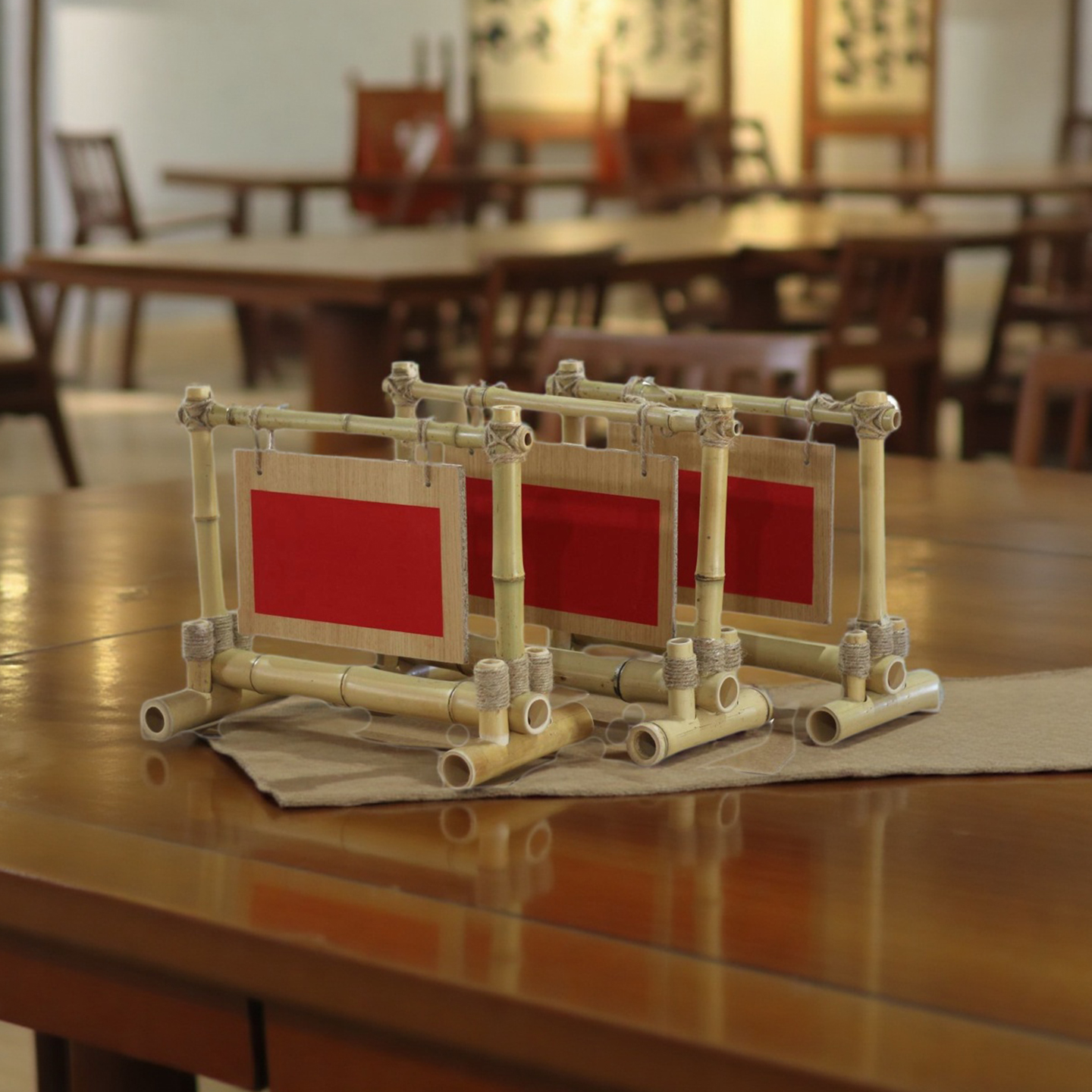 火锅店中餐厅中式古风竹制桌面立牌餐牌菜牌价目表定制菜单定做