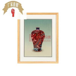 苏绣打籽绣 手工刺绣单面绣装 饰画苏州特色手工艺品 小瓷瓶