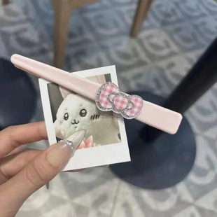 粉色蝴蝶结鸭嘴夹女侧边碎发刘海夹甜酷辣妹发卡ins风头饰侧边夹
