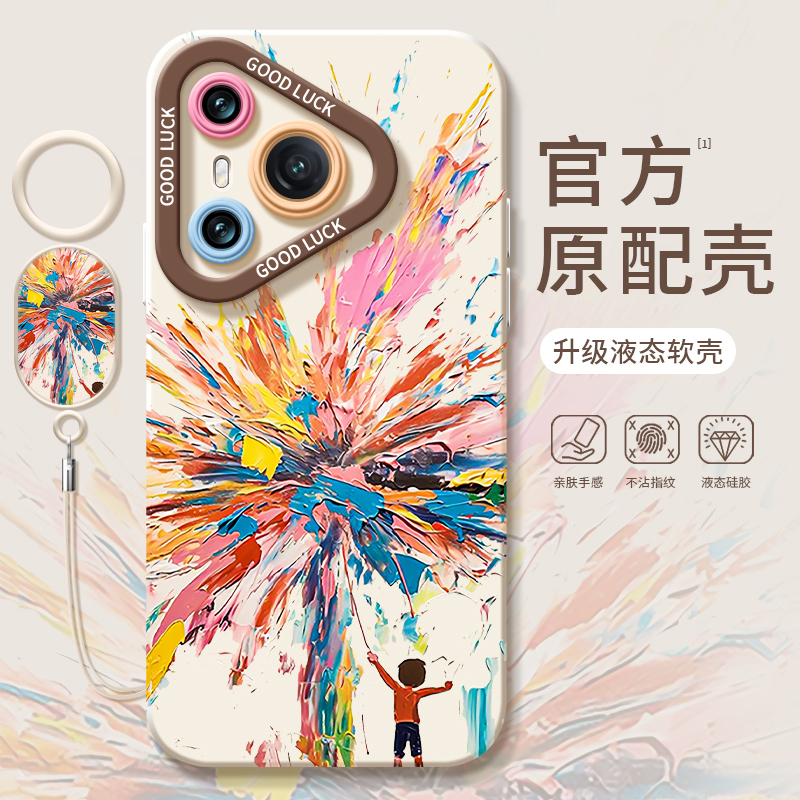 油画烟花适用华为Pura70手机壳P70pro套p60pro+新款全包镜头p50硅胶p40外壳p7o加p30por女p20pr0十p10plus