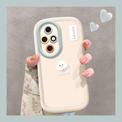 韩风奶白适用荣耀200手机壳华为荣耀200Pro系列保护套新款外壳硅胶pr0全包防摔H0N0R200曲面屏Por高级感honor