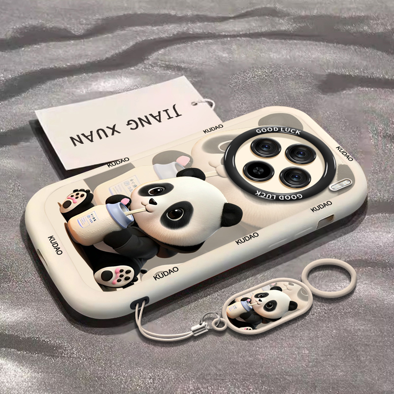 奶茶熊猫适用vivoX100手机壳X100pro系列x100s套x70新款x60pro+加x50硅胶X90女X100spro软vivo防摔X80叉ultra
