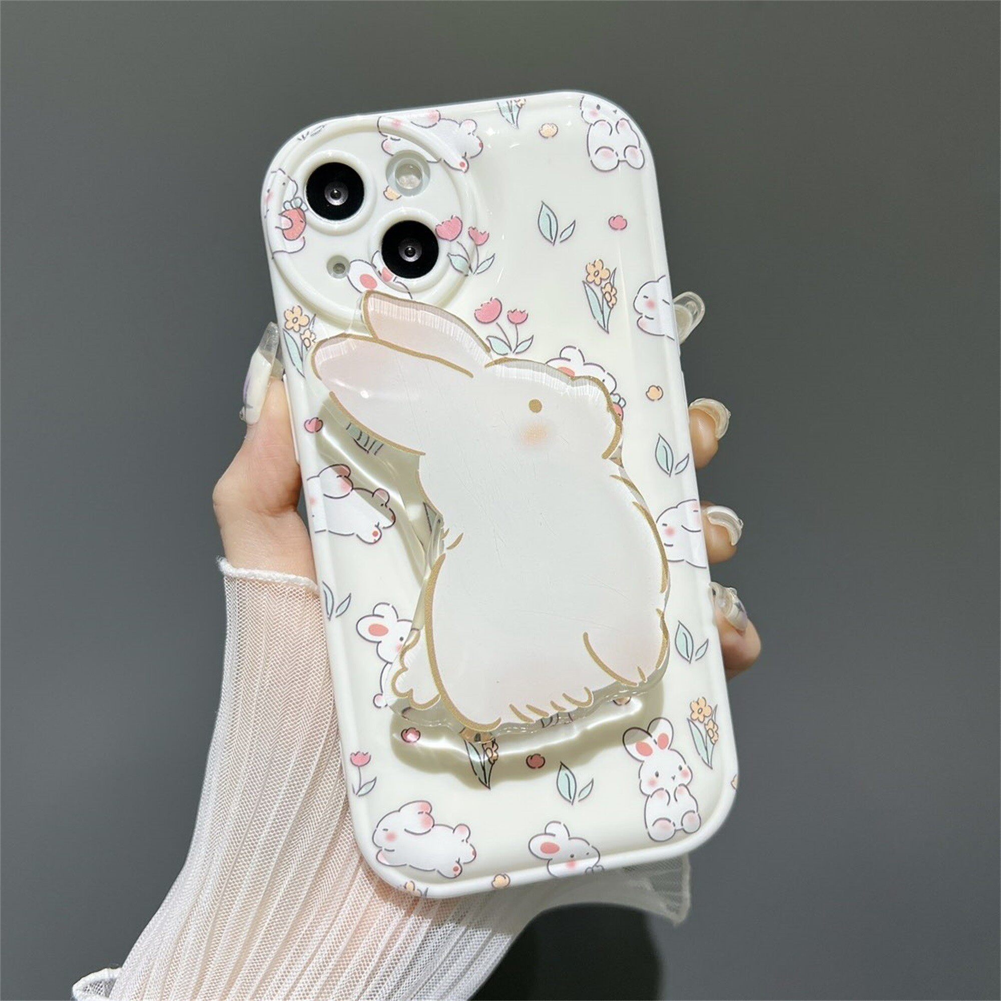 赵露思同款适用苹果14手机壳iphone14pro新款14promax兔子ip12保护套