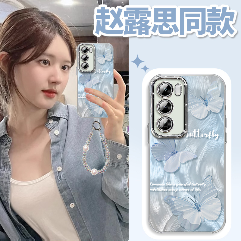 自带闪粉镜头膜】适用OPPO防摔壳