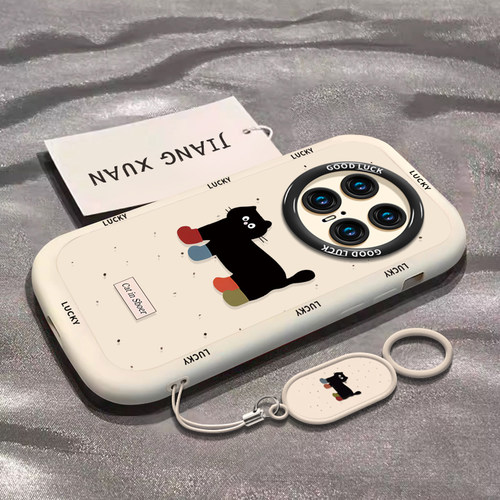 适用华为mate70pro手机壳2024新款mate70保护套mate70pro+液态硅胶mata泼墨猫咪mt后壳十m70新品高级mete软