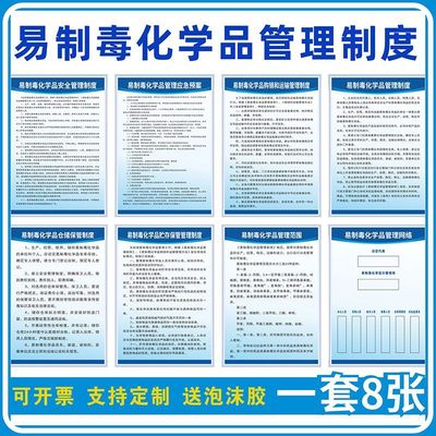 易制毒化学品管理制度贮存购销运输制度易制毒仓储保管安全制度牌