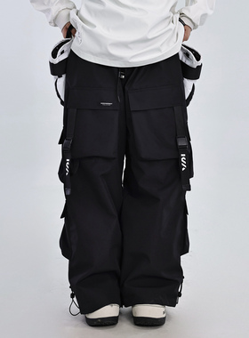 KEEPMONEY2024新款美式滑雪裤男单板防水加绒加厚专业冬季雪裤女