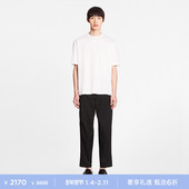 LANVIN浪凡 T恤 简约休闲宽松基础百搭白色纯色LOGO短袖 男士 夏季