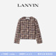 LANVIN浪凡 新年甄选 女士秋冬圆领绵羊毛粗花呢小香风短外套