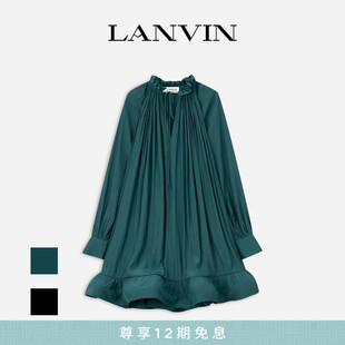 女士纯色花苞连衣裙 LANVIN浪凡 12期免息