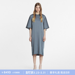 女士夏季 LANVIN浪凡 缎面宽松T恤裙简约休闲连衣裙 6期免息