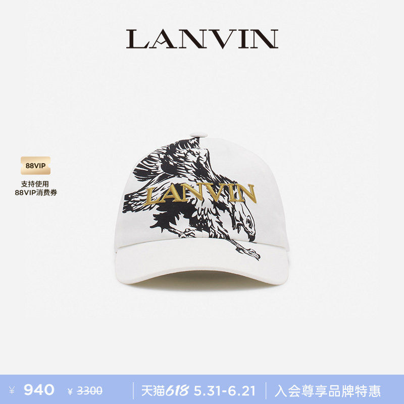 【尊享特惠】LANVIN LAB x FUTURE 男女嘻哈徽章鹰印花棒球帽