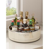 旋转调料置物架厨房台面多功能油盐酱醋调味料用品大全圆盘收纳盒