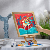 玩作九色鹿梵高手绘立体浮雕数字油画DIY填充涂色丙烯向日葵礼物