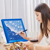 玩作diy石英砂画肌理画丙烯手绘立体填充沙画填色涂色减压画手工