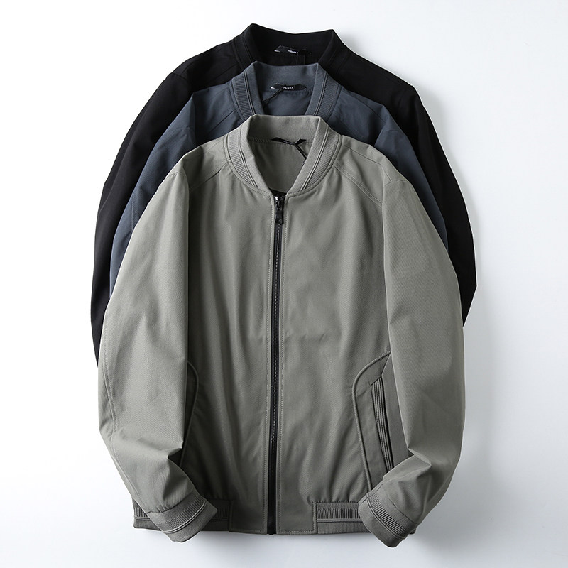 外贸高端男装工厂原单尾货男士商务通勤棒球领休闲防水夹克外套潮