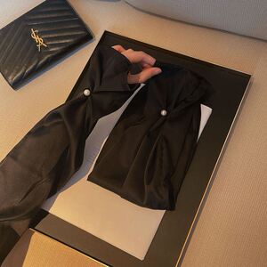 高级感绸缎珍珠扣防晒袖套女知性上班族办公室护袖开车遮阳护臂