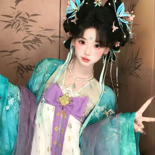 烫金汉服女网红爆款重工刺绣大唐