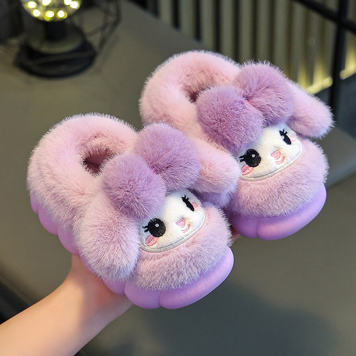 秋冬季儿童棉鞋女童卡通室内居家