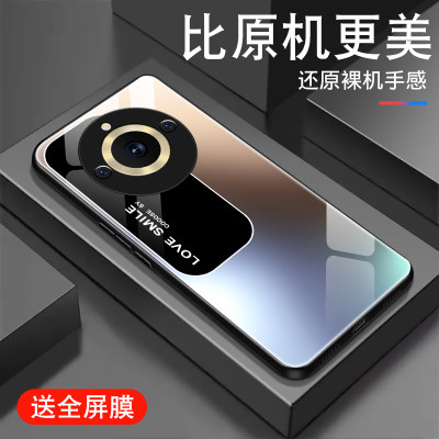 炫彩色适用于oppo真我11手机壳新款Realme11pro钢化玻璃11Pro+男5g版潮十高级保护套简约全包防摔硅胶外壳