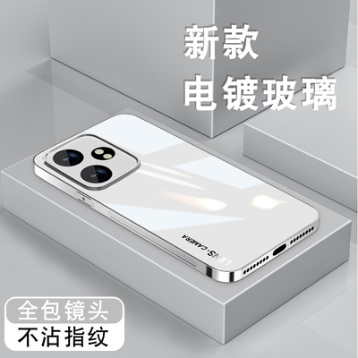 简约lens适用荣耀60i手机壳x50i+新款honorx40电镀银华为X30玻璃x50pro男X40GT全包防摔高级感套创意女硬外壳