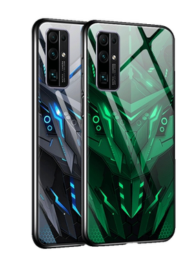 黑色战士适用于华为荣耀30手机壳男honor20新款30pro+荣耀10青春版炫酷note10夜光玻璃v10全包s防摔lite潮套