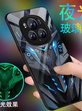 黑色战士适用荣耀magic6手机壳男honorMagic5pro新款magic4炫酷魔术3夜光玻璃全包nzones7pro+防摔高级硅胶套