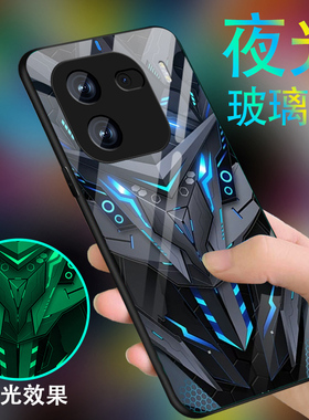 黑色战士适用vivoiqoo12手机壳iqoo11男iqoo10pro新款iQOO9炫酷8夜光玻璃爱酷7全包iq5防摔IQZ3套u5/u3x/U1X