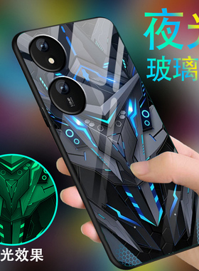 黑色战士适用于华为荣耀play8t手机壳play7t男honorPlay6T新款5tpro炫酷play3夜光玻璃4t全包活力版硅胶薄套