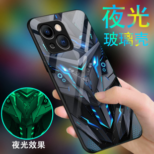 12promax炫酷11夜光XR玻璃xsmax全包678plus薄mini潮se二代套 黑色战士适用苹果13手机壳iPhone14男15pro新款