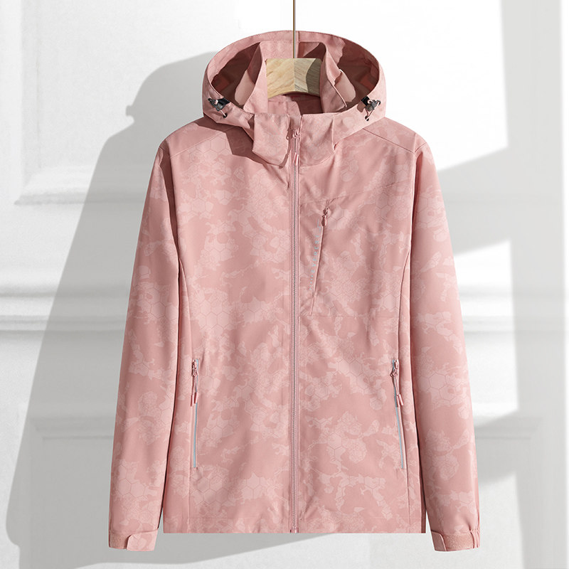 2022薄款冲锋衣迷彩户外单层男女徒步防水透气春季情侣外套夹克