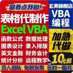 excel表格代制作图表vba宏编程定制设计公式函数据处整理分析统计
