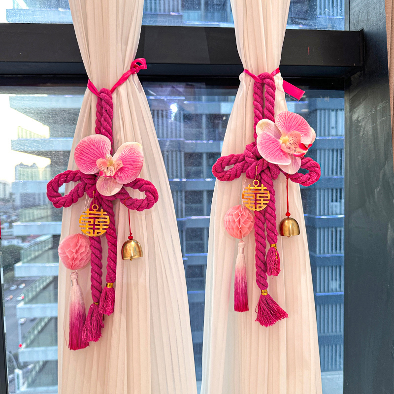 婚房装饰万字结挂饰结婚门把手订婚礼装扮客厅新房背景布置小挂件