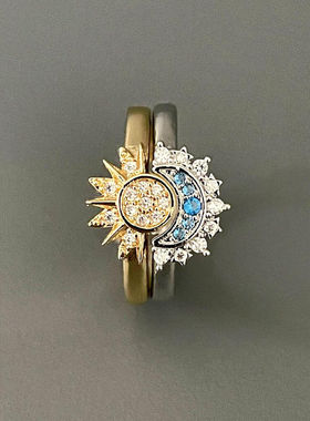 Vintage 古着 | Sun and the Moon 日月同辉戒指情侣闺蜜高级指环