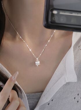 拉丝铃兰花项链女轻奢温柔气质小众设计高级精致百搭简约锁骨女友
