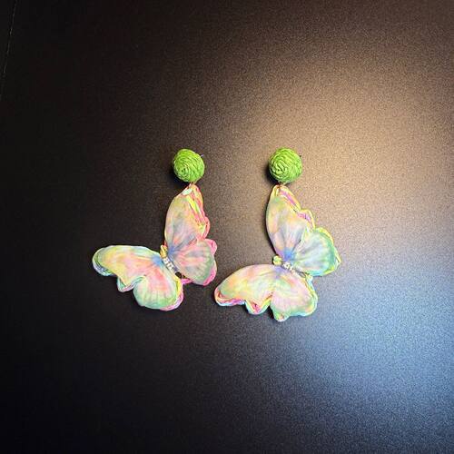 Vintage古着Dream Flutter夏日梦幻蝴蝶耳环度假风耳夹耳饰