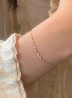 韩系ins叠戴极细款排链手链女轻奢小众精致2026新款简约闺蜜手饰