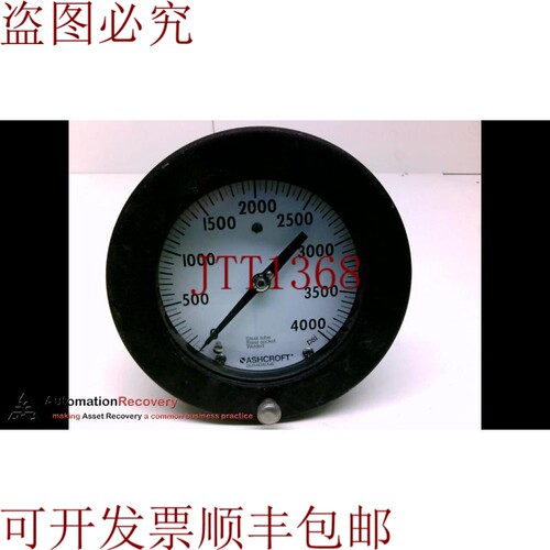 原装供应ASHCROFT Q-586 - O -4000 PSI - 空气压力盖,0 - 4000 P