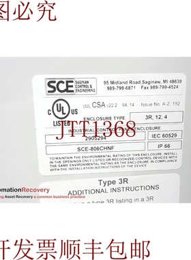 原装供应SCE SCE-806CHNF 类型 R3 工业控制面板封闭，  256595